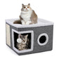 💥Tijdelijke korting!🔥 Opvouwbaar 2-in-1 Kattenhuis Kubus – Bi-niveau Design & Geïntegreerde Krabpaal – Comfort in Alle Seizoenen – Ruimtebesparend & Draagbaar 🐾