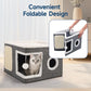 💥Tijdelijke korting!🔥 Opvouwbaar 2-in-1 Kattenhuis Kubus – Bi-niveau Design & Geïntegreerde Krabpaal – Comfort in Alle Seizoenen – Ruimtebesparend & Draagbaar 🐾