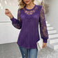 🌸 Dames Top met Kanten Details – Elegant Patchwork, Luchtige Stof & Comfortabele Losse Pasvorm