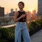 ⏳Tijdelijk Aanbod – Dames Asymmetrische Taille Wijde Pijp Jeans