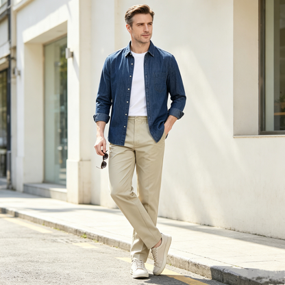 🎉 2026 Sale — Meer dan 28.400 verkocht! 💞 Heren Slim-Fit Casual Broek met Elastische Taille – Comfortabel 👖