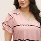 🏖️Zomerse Uitverkoop 50% KORTING🏝️👚Plus Size Gestreept Korte Mouwen V-hals T-shirt✨
