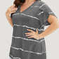 🏖️Zomerse Uitverkoop 50% KORTING🏝️👚Plus Size Gestreept Korte Mouwen V-hals T-shirt✨