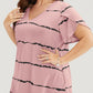 🏖️Zomerse Uitverkoop 50% KORTING🏝️👚Plus Size Gestreept Korte Mouwen V-hals T-shirt✨
