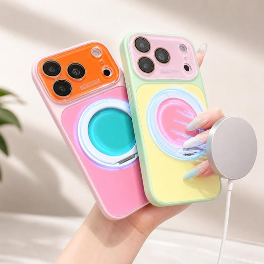 Kleurblok 360° Draaibare Ringstandaard Telefoonhoesje