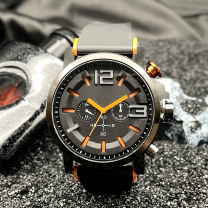 ⌚ Casual quartzhorloge voor heren – siliconen – nauwkeurig uurwerk & sportief ontwerp in oranje/zwart voor een actief dagelijks leven 🏃