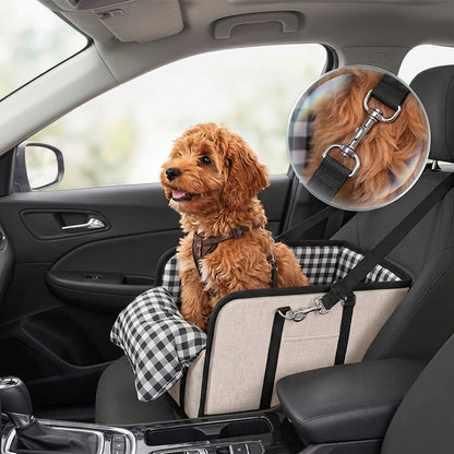💥Tijdelijke aanbieding!🔥 Secure Travel Pet Booster – Draagbare autostoelverhoger voor honden, inclusief veiligheidsharnas. Zacht gewatteerde reismand voor kleine en middelgrote honden