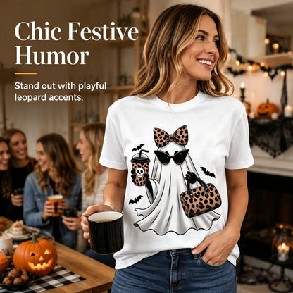 🍂🎃 Dames Halloween Grafisch T-Shirt | Schattig Spooky Korte Mouw T-Shirt voor Herfst, Pompoenenseizoen & Casual Dagelijks Gebruik