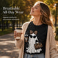 🍂🎃 Dames Halloween Grafisch T-Shirt | Schattig Spooky Korte Mouw T-Shirt voor Herfst, Pompoenenseizoen & Casual Dagelijks Gebruik