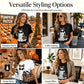 🍂🎃 Dames Halloween Grafisch T-Shirt | Schattig Spooky Korte Mouw T-Shirt voor Herfst, Pompoenenseizoen & Casual Dagelijks Gebruik