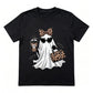 🍂🎃 Dames Halloween Grafisch T-Shirt | Schattig Spooky Korte Mouw T-Shirt voor Herfst, Pompoenenseizoen & Casual Dagelijks Gebruik