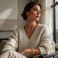 Elegante, zilverkleurige ketting met gevlochten tarwe-ketting
