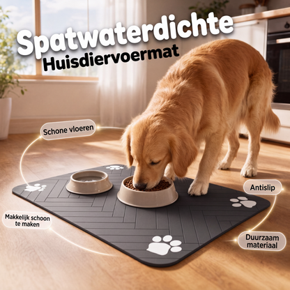 🐾💧 -50%! 🧼 Gemakkelijk schoon te maken voerbakmat voor huisdieren – Diatomeeënaarde – Waterdicht oppervlak & morsbestendig voor een schone eetruimte 🐶