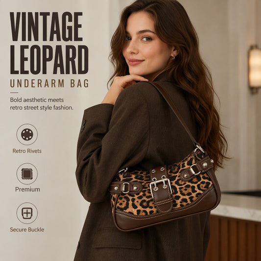 🐆 -50%! 🤎 Retro Luipaardprint Schoudertas voor Dames – Synthetisch Suède + PU – Vintage & Crossbody Stijl voor de Urbane Chic 👜