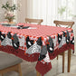 🏠 -50% ! 🐓 Tafelkleed Rode Ruiten met Haanmotief – Polyester – Vlekbestendig & Golvende Kantrand voor Rustieke Landelijke Sfeer 🧺