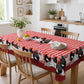 🏠 -50% ! 🐓 Tafelkleed Rode Ruiten met Haanmotief – Polyester – Vlekbestendig & Golvende Kantrand voor Rustieke Landelijke Sfeer 🧺