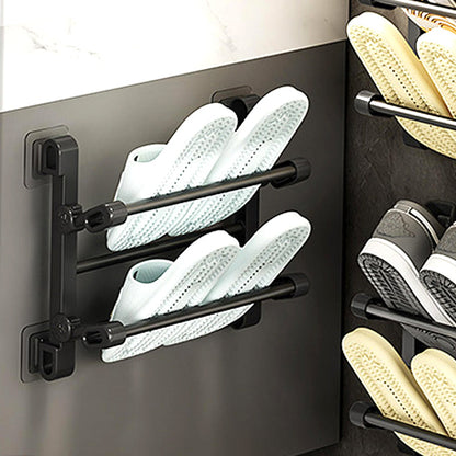 👟-50% NU! 🚪Opvouwbaar deurschoenenrek – wandmontage, boorvrije installatie en dubbele laag capaciteit – ideaal voor hal en badkamer 🏠