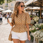 Dames Taillerende Polkadot Blouse