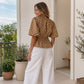 Dames Taillerende Polkadot Blouse