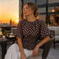Dames Taillerende Polkadot Blouse