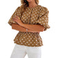 Dames Taillerende Polkadot Blouse