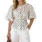 Dames Taillerende Polkadot Blouse