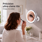 💄 50% DE RÉDUCTION! 🔍 Miroir grossissant x10 – LED & ventouse pour maquillage précis ✨