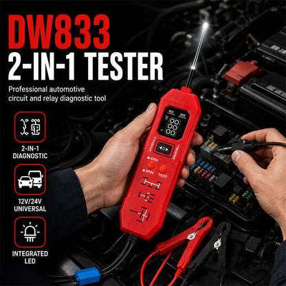 ⚡ 2-in-1 circuit- en relaistester – digitaal display, 3,5-36 V, universeel voor auto’s en vrachtwagens 🔩