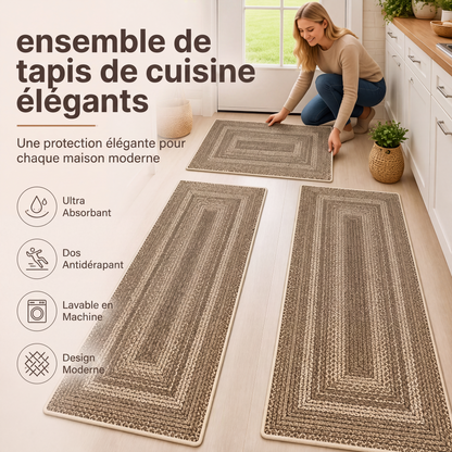 Tapis de couloir tissé élégant