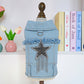 👗 Cute Princess Denim Dog Jacket – Stylish Adjustable Clothing for Small & Medium Dogs, Soft Washed Denim with Bow Accent 🐩✨