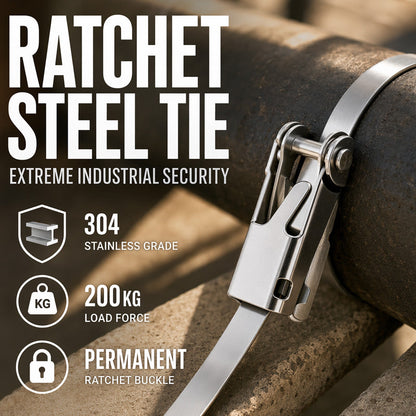 🔗 NU 50% KORTING! 🛡️ Roestvrijstalen Kabelbinder – 304 Staal, Ratelslot & Roestvrij – Zware Lasten Binnen & Buiten 💪