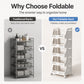 🛒 50% KORTING! ✨ Opvouwbare opbergrek met meerdere niveaus en wieltjes – 360°-vergrendelbare wieltjes, nauwkeurig vervaardigd uit PP en ruimtebesparend inklapbaar ontwerp – Breng elke kamer moeiteloos op orde