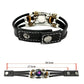 Glow-in-the-Dark-armband met 12 sterrenbeelden van leer voor mannen en vrouwen (6,9/8,1 inch）