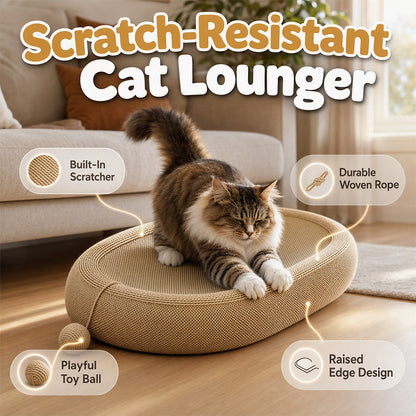 🐱 50% KORTING! 🛏️ Duurzaam Sisal Kattenkrabbed – Langdurig Kraboppervlak, Ovale Vorm & Incl. Speelgoed – Perfect om te Spelen & Rusten ✨