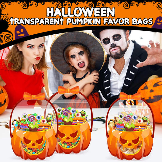 🎃 KOOP 2, KRIJG 1 GRATIS! Herbruikbare Halloween Pompoenzakjes – Stevige & Doorzichtige Cadeautasjes voor Snoep, Goodies & Feestartikelen 🕷️🍬