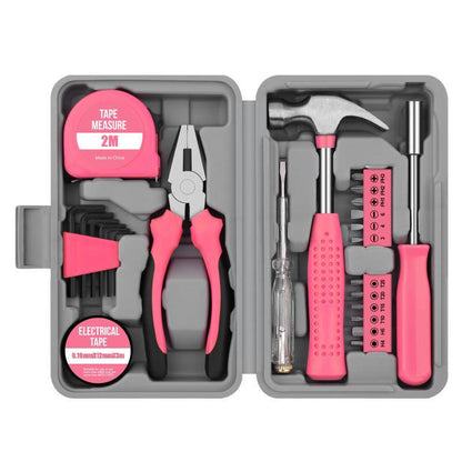 💥Tijdelijke korting!🔥 Draagbare Gereedschapsset 24-delig – Koffer Inbegrepen – Hamer, Schroevendraaier, Tang, Meetlint & Bits – Ideaal voor Thuisklussen 🏠