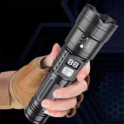 Ultra-Bright LED Flashlight with Battery Display
