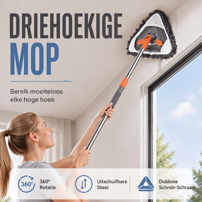 💥Tijdelijke aanbieding!🔥Driehoekige schoonmaakdweil met uitschuifbare steel