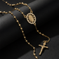 ✝️ FLASH SALE: 50% KORTING! Rozenkrans Ketting met Kruis en Parels - Maagd Maria Ontwerp & Gouden Afwerking ✨📿