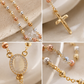 ✝️ FLASH SALE: 50% KORTING! Rozenkrans Ketting met Kruis en Parels - Maagd Maria Ontwerp & Gouden Afwerking ✨📿