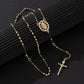 ✝️ FLASH SALE: 50% KORTING! Rozenkrans Ketting met Kruis en Parels - Maagd Maria Ontwerp & Gouden Afwerking ✨📿