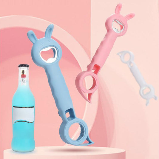 🧴✋ 4-in-1 Flessen- & Doppenopener – Compacte Multi-Opener met Extra Grip