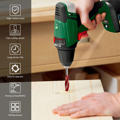 🧱Set van 8 stuks 4-snijdige spiraalboren voor houtbewerking