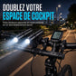 Support d'extension de guidon de vélo avec fonction de batterie externe USB et support de lampe de poche pour vélo