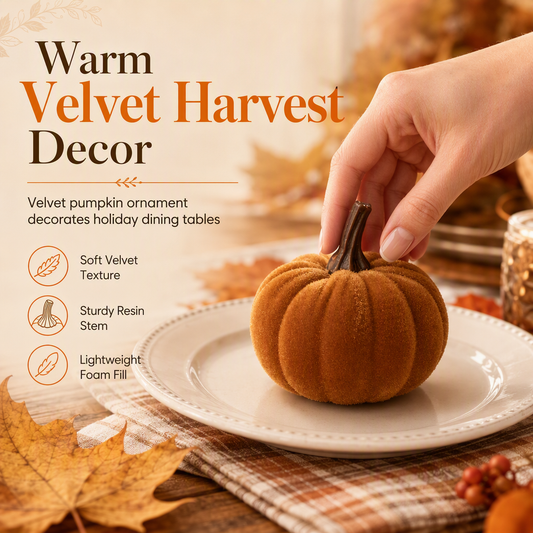 Fluwelen Pompoenen voor Halloween & Thanksgiving – Handgemaakte Herfstdecoratie 🎃✨