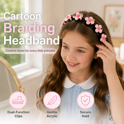 🎀 Gevlochten haarband met cartoonmotief – Eenvoudige en schattige haarstyling