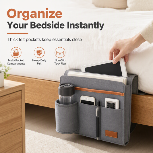 📢📢50% KORTING !! ⏰Minimalistische opbergtas van vilt voor naast het bed, met hangende vakjes, voor opslag in studentenkamers – 1 stuk