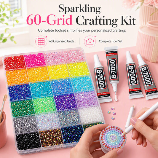 Zelf strass steentjes plaatsen zonder ze kwijt te raken – AB Kleur Jelly Resin Strass Kit met Opbergdoos, Lijm & Waxpen | 24, 42 of 60 vakjes 💎✨