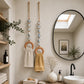 Decoratieve Handdoekhanger met Kralen en Houten Ring