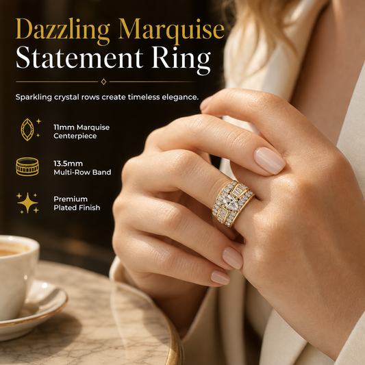 💍 50% KORTING! ✨ Verlovingsring met marquise-zirkonia en koninklijke schittering 🌸
